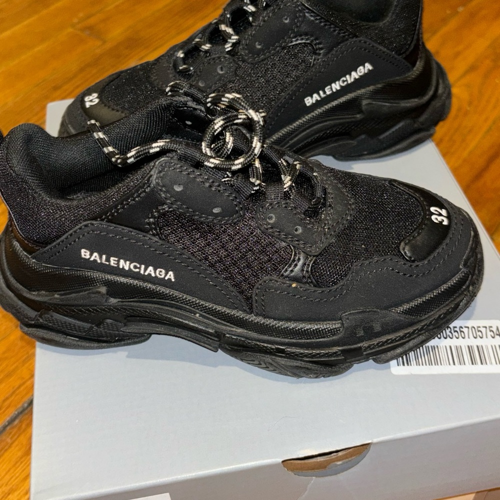 Authentic Balenciaga Kids Black Sneakers